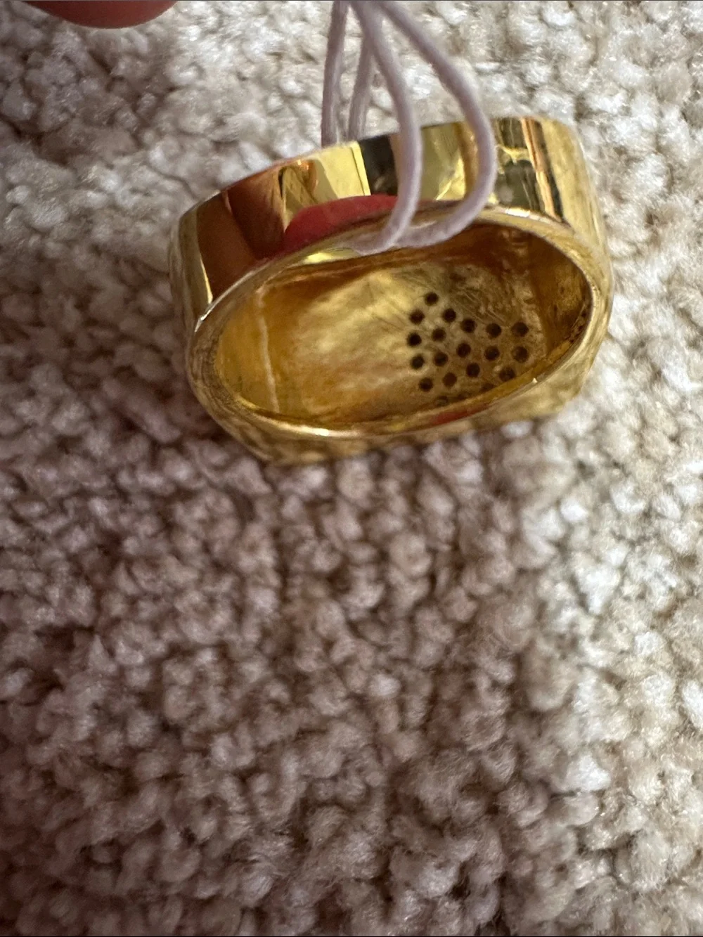 Gold Heart Pavé Square Statement Ring - Women's Jewelry